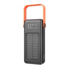 Універсальна мобільна батарея 30000 mAh Hoco DB33 22.5 W повербанк з сонячною батареєю та дисплеєм чорний