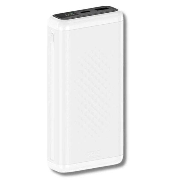 Універсальна мобільна батарея 20000 mAh XO PB309 22.5 W повербанк з дисплеєм білий