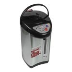 Термос електричний термопот Grunhelm GTP450SB нержавіюча сталь 4.5 л чорний зі сріблястим