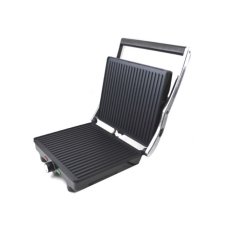 Гриль електричний контактний Crownberg CB-1043 антипригарне покриття 2000 Вт сріблястий з чорним