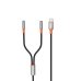 Перехідник 2в1 Type-C M/2х3.5 мм AUX F 1.2 м XO NB-R269B чорний зі сріблястим