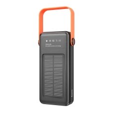 Універсальна мобільна батарея 30000 mAh Hoco DB33 22.5 W повербанк з сонячною батареєю та дисплеєм чорний