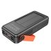 Універсальна мобільна батарея 30000 mAh Hoco DB33 22.5 W повербанк з сонячною батареєю та дисплеєм чорний