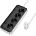 Мережевий фільтр-подовжувач 4 розетки HOCO AC22 Sunlight 3хUSB/Type 1.5 м чорний з сірим Мережевий фільтр-подовжувач 4 розетки HOCO AC22 Sunlight 3хUSB/Type 1.5 м чорний з сірим