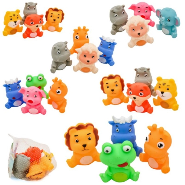 / Іграшки для купання MHT2021-D4 тваринки, 6 видів, 4 шт, в сітці