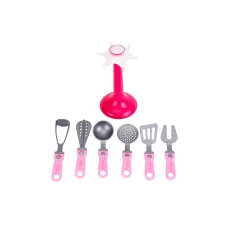Дитячий ігровий набір 7в1 Кухонне приладдя Technok Toys 6726 Cookware зі стійкою