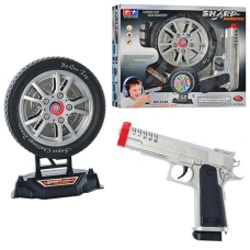 / Пістолет іграшковий ББ 2148 20см, мішень у вигляді колеса 16см, музика, світло, на бататейці
