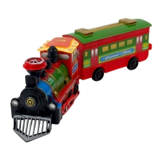 Іграшковий Потяг з вагоном 837 інерційний привод 38 см різнобарвний