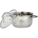 Набір каструль нержавіюча сталь 12 предметів Oscar OSR-4002 Verona зі скляними кришками сріблястий
