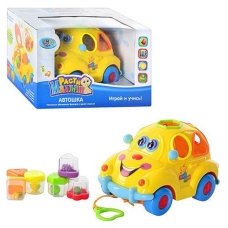 Ігровий набір сортер Автошка Limo Toy 9170 звукові та світлові ефекти пластик 6 фігур жовтий