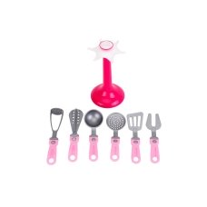 Дитячий ігровий набір 7в1 Кухонне приладдя Technok Toys 6726 Cookware зі стійкою