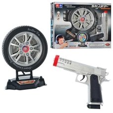 / Пістолет іграшковий ББ 2148 20см, мішень у вигляді колеса 16см, музика, світло, на бататейці