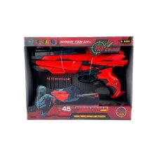 Дитячий пістолет зі світловими ефектами м'які кулі 28 см помаранчевий з чорним