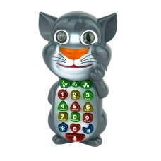 Інтерактивна іграшка Телефон Limo Toy Кіт Том зі звуковими та світловими ефектами 18 см сірий