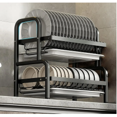 Органайзер для сушіння та зберігання посуду метал 2 яруси Bawl Rack (R2F-43см) new
