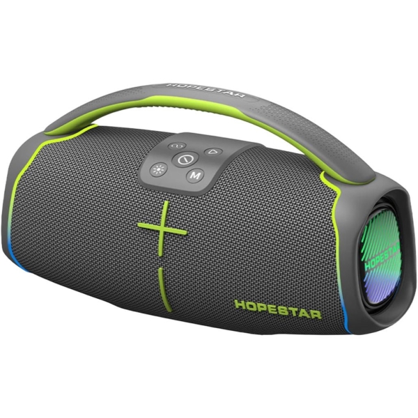 Колонка портативна HOPESTAR H61 Bluetooth LED FM сірий new