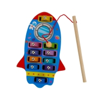 Гра магнітна риболовля Ракета MD1366 дерево різнобарвний