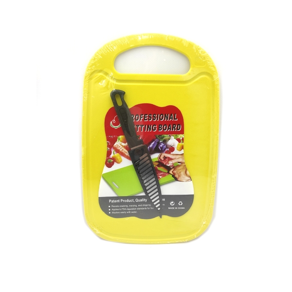 / Дощечка харчова з ножем TK Union Group "Овочі" 32,5х22см, пластик