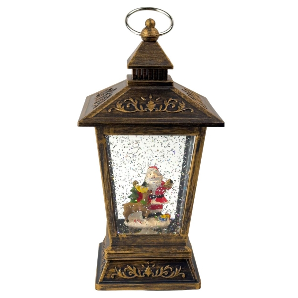 Нічник музичний новорічний LED Ліхтар HC-D003 USB від батарейок 12 х 12 х 24 см коричневий