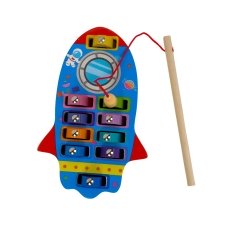 Гра магнітна риболовля Ракета MD1366 дерево різнобарвний