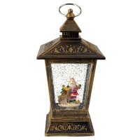 Нічник музичний новорічний LED Ліхтар HC-D003 USB від батарейок 12 х 12 х 24 см коричневий