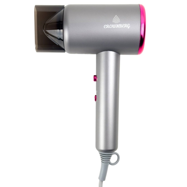Фен для волосся Crownberg CB-2317 3200 Вт сірий з рожевим