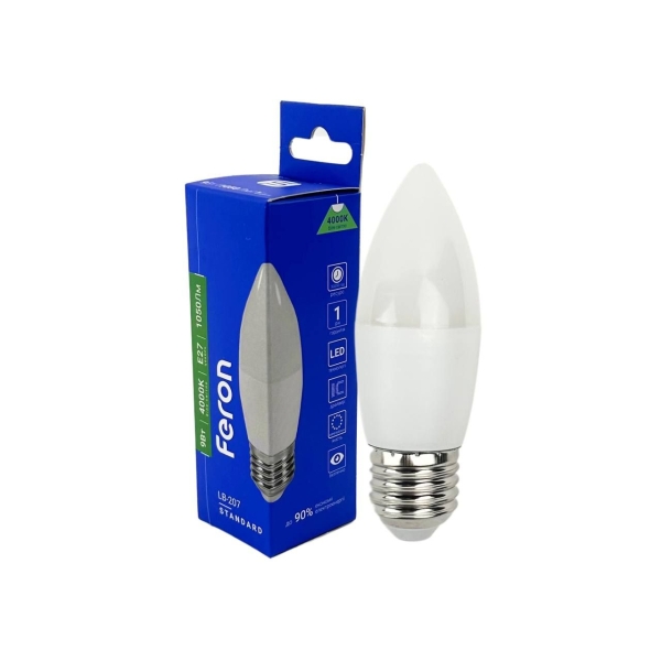 Лампа світлодіодна LED Feron LB-207 E27 9W 4000K 1050Lm нейтральний білий