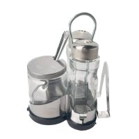 Набір для спецій Empire EM9547 скло 3 ємності сріблястий