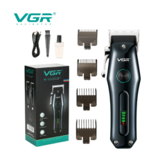Бездротова машинка для стрижки волосся VGR V-969 USB 4 насадки чорний