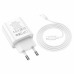 Зарядний пристрій з кабелем Type-C+USB/Apple Lightning 1 м HOCO C80A Plus Rapido 20 W 5 V білий