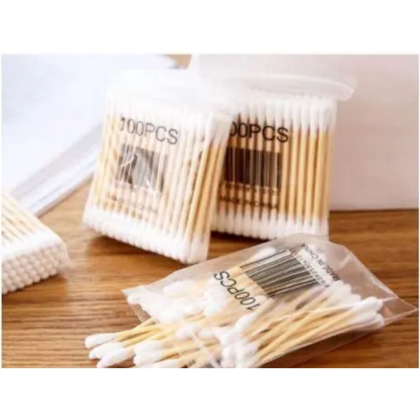 / Ватні палички TK Union Group дерев'яні, в пакеті, 100шт.