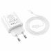 Зарядний пристрій з кабелем Type-C+USB/Apple Lightning 1 м HOCO C80A Plus Rapido 20 W 5 V білий