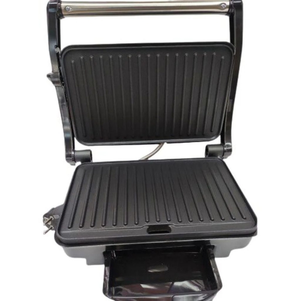 Гриль електричний контактний Rainberg RB-5412 антипригарне покриття 2800 Вт сріблястий