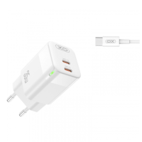 Зарядний пристрій з кабелем 2хType-C/Type-C 1 XO CE07EU 35 W білий