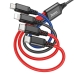 Кабель 4в1 USB/Apple Lightning+2хType-C+microUSB 1 м HOCO X76 2 A різнобарвний Кабель 4в1 USB/Apple Lightning+2хType-C+microUSB 1 м HOCO X76 2 A різнобарвний