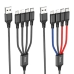 Кабель 4в1 USB/Apple Lightning+2хType-C+microUSB 1 м HOCO X76 2 A різнобарвний Кабель 4в1 USB/Apple Lightning+2хType-C+microUSB 1 м HOCO X76 2 A різнобарвний