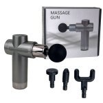 Масажер портативний Fascial Gun RF-723X перкусійний сірий