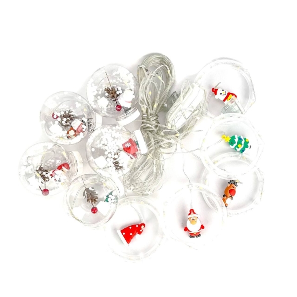 Світлодіодна гірлянда-завіса прозорий дріт Круги та кулі 10 LED Magic Lights 3 х 0.6 м мульти