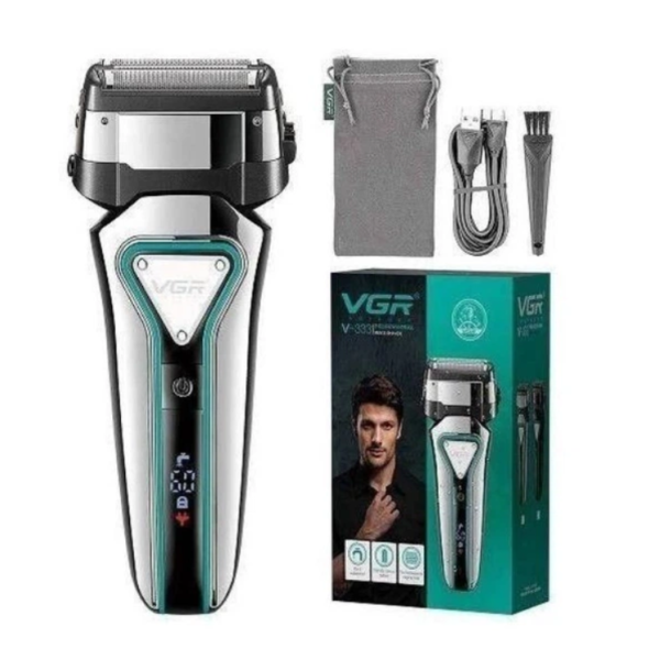 Електробритва шейвер VGR V-333 водонепроникна з дисплеєм сріблястий