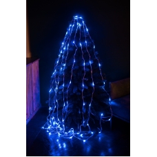 / Світлодіодна гірлянда завіса-водоспад прозорий дріт 2.5 м х 2.5 м Euro Led 320 LED 8 режимів синій