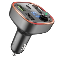 FM-трансмітер модулятор BOROFONE BC48 Broad Bluetooth USB+Type-C з дисплеєм чорний