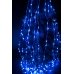 / Світлодіодна гірлянда завіса-водоспад прозорий дріт 2.5 м х 2.5 м Euro Led 320 LED 8 режимів синій