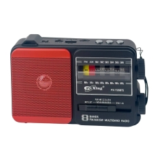 Радіоприймач Puxing PX-728BTS USB MP3 з акумулятором та сонячною батареєю чорний з червоним