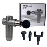 Масажер портативний Fascial Gun RF-723X перкусійний сірий