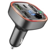 FM-трансмітер модулятор BOROFONE BC48 Broad Bluetooth USB+Type-C з дисплеєм чорний