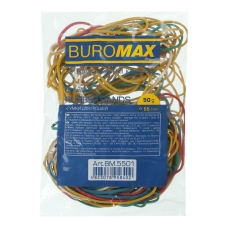 Гумки для грошей 55 мм BUROMAX 5501 50 г різнобарвний