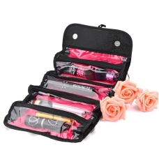 / Органайзер для косметики Roll-N-Go дорожня жіноча косметичка-клатч для косметики 26x11.5x14см, чорна