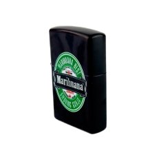 Запальничка бензинова Marihuana кремнієвий підпал метал чорний