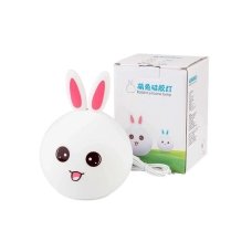 Нічник Кролик Rabbit Soft Touch з рожевими вушками силіконовий акумуляторний