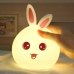 Нічник Кролик Rabbit Soft Touch з рожевими вушками силіконовий акумуляторний